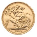 1980 Elizabeth II Decimal Portrait UK Full Sovereign Coin