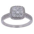 18ct White Gold 0.86ct Brilliant Cut Diamond Cluster Ring
