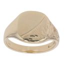 9t Yellow Gold Patterned Signet Ring