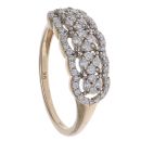 9ct Yellow Gold 0.25ct Brilliant Cut Diamond Fancy Cluster Ring