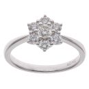 18ct White Gold 0.75ct Brilliant Cut Diamond Daisy Cluster Ring