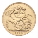 1914 George V Large Head UK Full Sovereign Coin