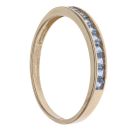 14ct Yellow Gold Blue Cubic Zirconia Half Eternity Ring