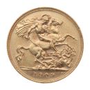 1909 Edward VII Large Head UK Half Sovereign Coin