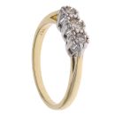 18ct Yellow Gold 0.20ct Brilliant Cut Diamond Trilogy Ring