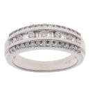 18ct White Gold 0.50ct Brilliant And Baguette Cut Diamond Fancy Ring