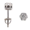14ct White Gold 0.20ct Brilliant Cut Diamond Cluster Stud Earrings
