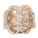9ct Yellow Gold Cubic Zirconia Horseshoe Ring