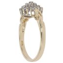 9ct Yellow Gold 0.25ct Diamond Patterned Cluster Ring