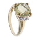 9ct Yellow Gold 0.05ct Diamond and Peridot Solitaire Ring