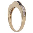 18ct Yellow Gold 0.18ct Princess Cut Diamond and Sapphire Fancy Ring