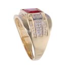 14ct Yellow Gold Gents Stone Set Ring