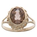 9ct Yellow Gold Smoky Quartz Single Stone Ring