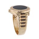 14ct Yellow Gold Gents Stone Set Watch Ring
