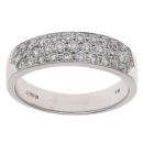 18ct White Gold 0.90ct Brilliant Cut Diamond Three Row Fancy Ring