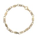 14ct Yellow Gold Cubic Zirconia Stone Set Bracelet 8"