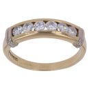 18ct Yellow and White Gold 0.60ct Brilliant Cut Diamond Half Eternity Ring