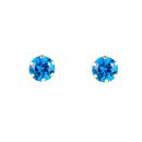 9ct Yellow Gold Blue Cubic Zirconia Stud Earrings 5mm