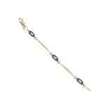 9ct Yellow Gold 0.07ct Diamond And Mystic Topaz Bracelet 7"