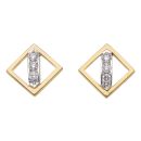 18ct Yellow Gold 0.20ct Brilliant Cut Diamond Square Stud Earrings