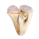14ct Yellow, White And Rose Gold Stone Set Ring