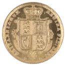 1883 Victoria Young Head Shield UK Half Sovereign Coin