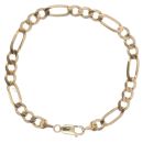 9ct Yellow Gold Figaro Bracelet 8"