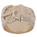 9ct Yellow Gold Patterned Buckle Ring
