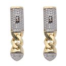 14ct Yellow Gold Monaco Classic Pave Drop Earrings