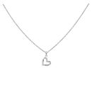 925 Sterling Silver Cubic Zirconia Heart Pendant and Chain 18"