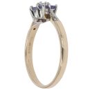 9ct Yellow Gold 0.02ct Diamond and Tanzanite Cluster Ring