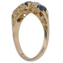 18ct Yellow Gold 0.20ct Old Cut Diamond and Sapphire Ring