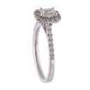 18ct White Gold 0.82ct Emerald Cut Diamond Cluster Ring