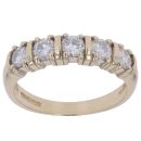 9ct Yellow Gold Moissanite Five Stone Ring