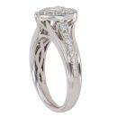 9ct White Gold 0.70ct Princess and Brilliant Cut Diamond Heart Cluster Ring