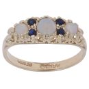 9ct Yellow Gold Sapphire and Opal Cluster Ring