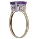 9ct Yellow Gold 0.05ct Diamond and Amethyst Ring