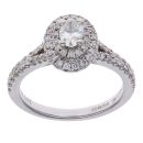 Vera Wang 18ct White Gold 0.75ct Oval and Brilliant Cut Diamond and Sapphire Cluster Ring