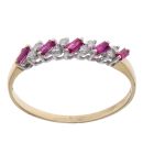18ct Yellow Gold 0.10ct Diamond and Ruby Fancy Ring