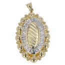 14ct Yellow And White Gold  Bubble And Greek Key Pendant