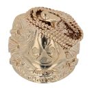9ct Yellow Gold Patterned Saddle Ring