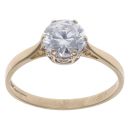 14ct Yellow Gold Cubic Zirconia Solitaire Ring