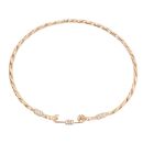 9ct Yellow and White Gold Patterned Hook Hinged Bangle