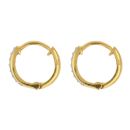 22ct Yellow Gold Cubic Zirconia Huggies Hoop Earrings