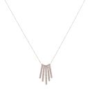 9ct White Gold 0.10ct Diamond Bars Pendant and Chain 18"