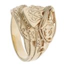 9ct Yellow Gold Patterned Saddle Ring