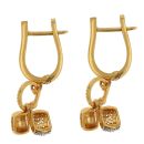 22ct Yellow Gold Cubic Zirconia Huggies Drop Earrings