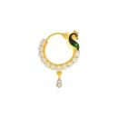 22ct Yellow Gold Cubic Zirconia Nose ring in Peacock