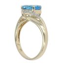 9ct Yellow Gold 0.10ct Diamond and Topaz Twist Ring