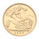 1905 Edward VII Large Head UK Half Sovereign Coin